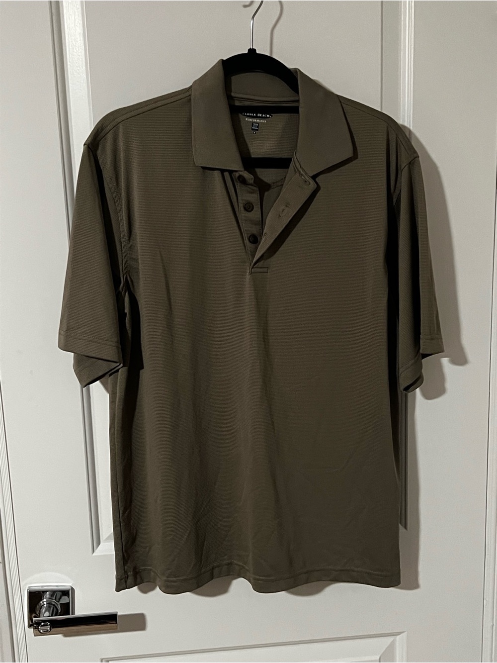 Pebble Beach Olive Green Short-Sleeve Polo Mens Medium